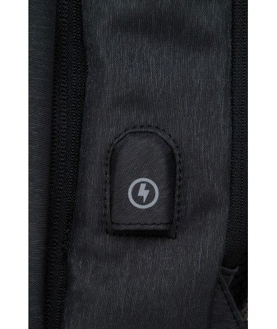 Plecak na laptopa 15,6" z zewnętrznym USB męski miejski zwijany czarny  r-bag Hopper