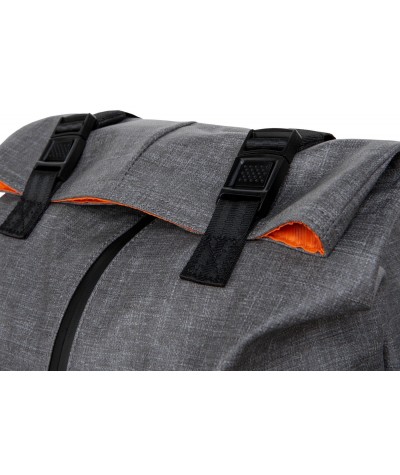 Plecak zwijany na laptopa 15,6" męski miejski szary modny r-bag Hopper Gray