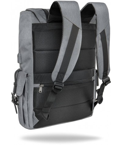 Modny plecak kostka męski miejski na laptopa 15,6" szary r-bag Packer Gray