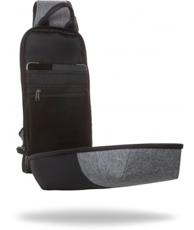 Usztywniany plecak na jedno ramię męski szary modny miejski r-bag Magnet Grey