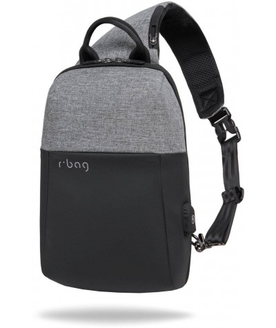 Plecak na jedno ramię męski miejski r-bag Magnet Gray szary z USB