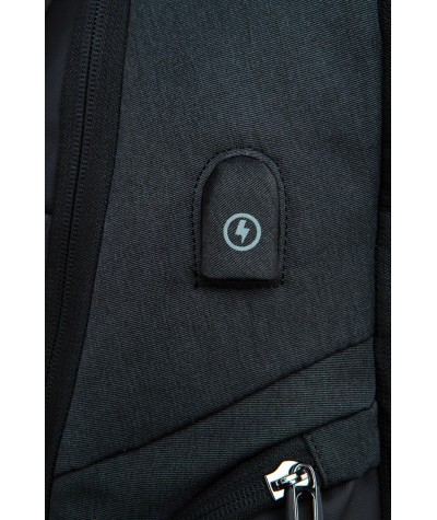 Plecak męski czarny na laptopa 15,6" r-bag Drum Black podróżny z USB
