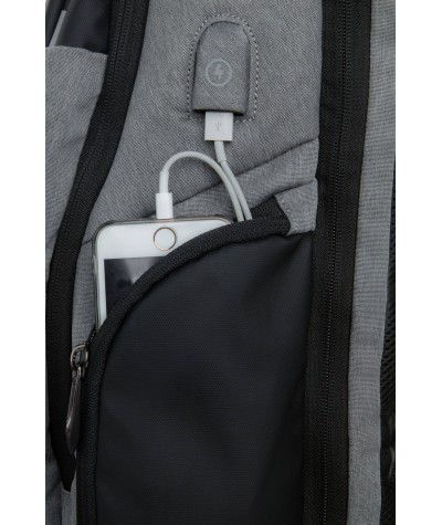 Plecak z USB Drum Gray szary bagaż podręczny
