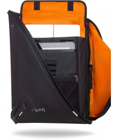 Plecak na laptop 15,6" męski r-bag Acro Black czarny z USB nieprzemakalny