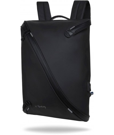Czarny plecak na laptopa 15,6" męski czarny wodoodporny r-bag Acro Black
