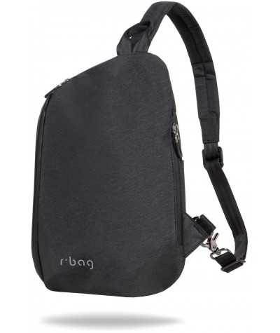 Plecak miejski mały na jedno ramię r-bag Switch Black czarny z USB trójkatny