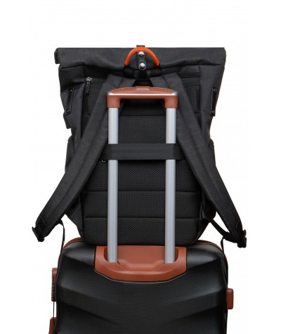 Plecak podróżny kurierski zwijany na laptopa 15,6" czarny r-bag Roll Black