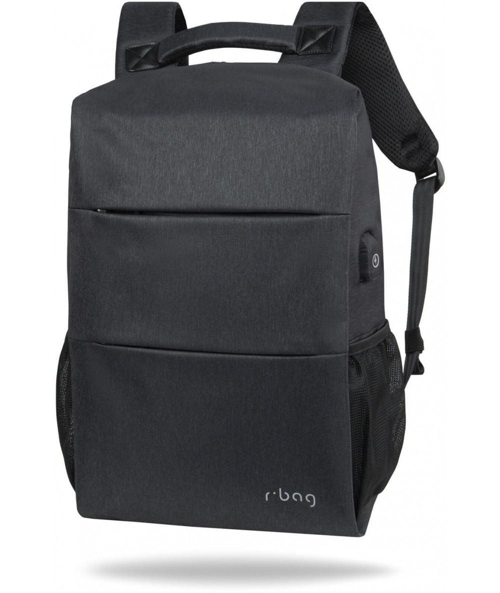 Plecak męski do pracy na laptopa 15,6" r-bag Range Black czarny z USB
