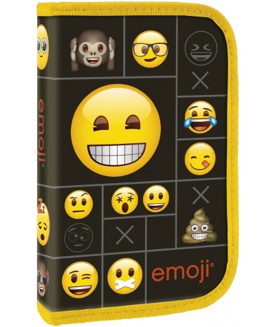 Piórnik Emoji jednokomorowy z wyposażeniem z emotikonami