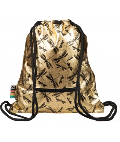 Złoty plecak worek na plecy ST.RIGHT GOLD DRAGONFLY ważki SO-11
