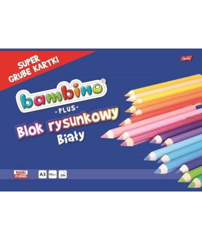 Blok rysunkowy biały A3 Bambino