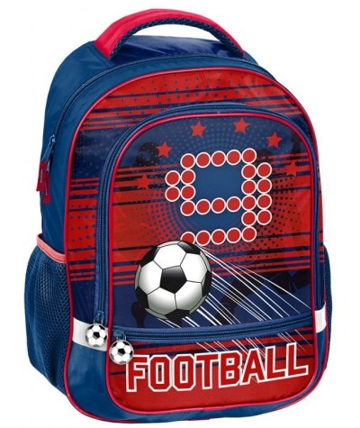 Plecak z piłką nożną Paso czerowny dla chłopca do klas 1-3