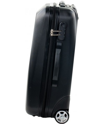 Walizka HI-TEC ABS 40L 55x40x20cm bagaż podręczny Ryanair czarna mała bok