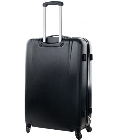 Duża walizka na kółkach HI-TEC ABS 109L czarna elegancka biznesowa TYŁ