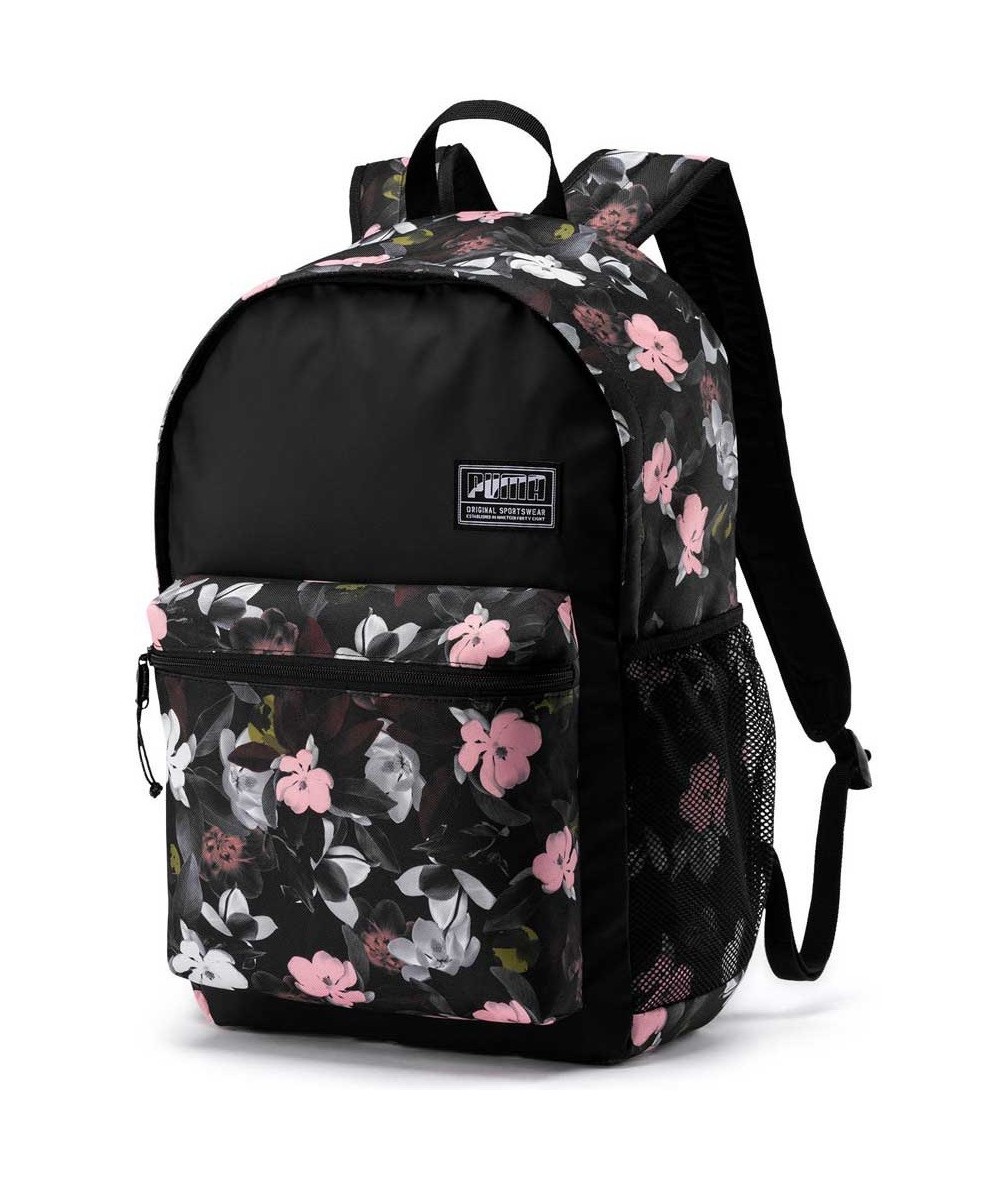 Plecak PUMA czarny w kwiaty Academy dla dziewczyny