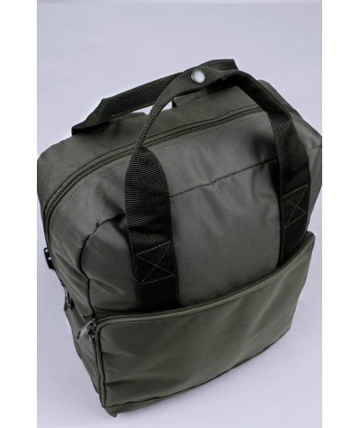 Plecak torba 2 w 1 Twin kwadratowy zielony miejski modny