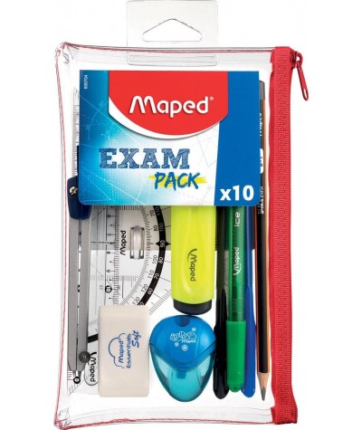 Przybory szkolne 10 elementów zestaw na egzamin MAPED exam pack