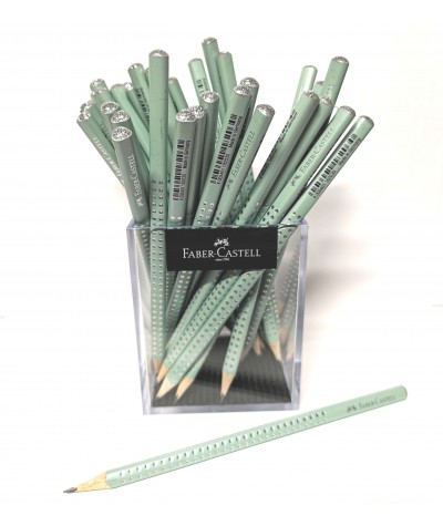Ołówki Faber-Castell zielony z brokatem kropki