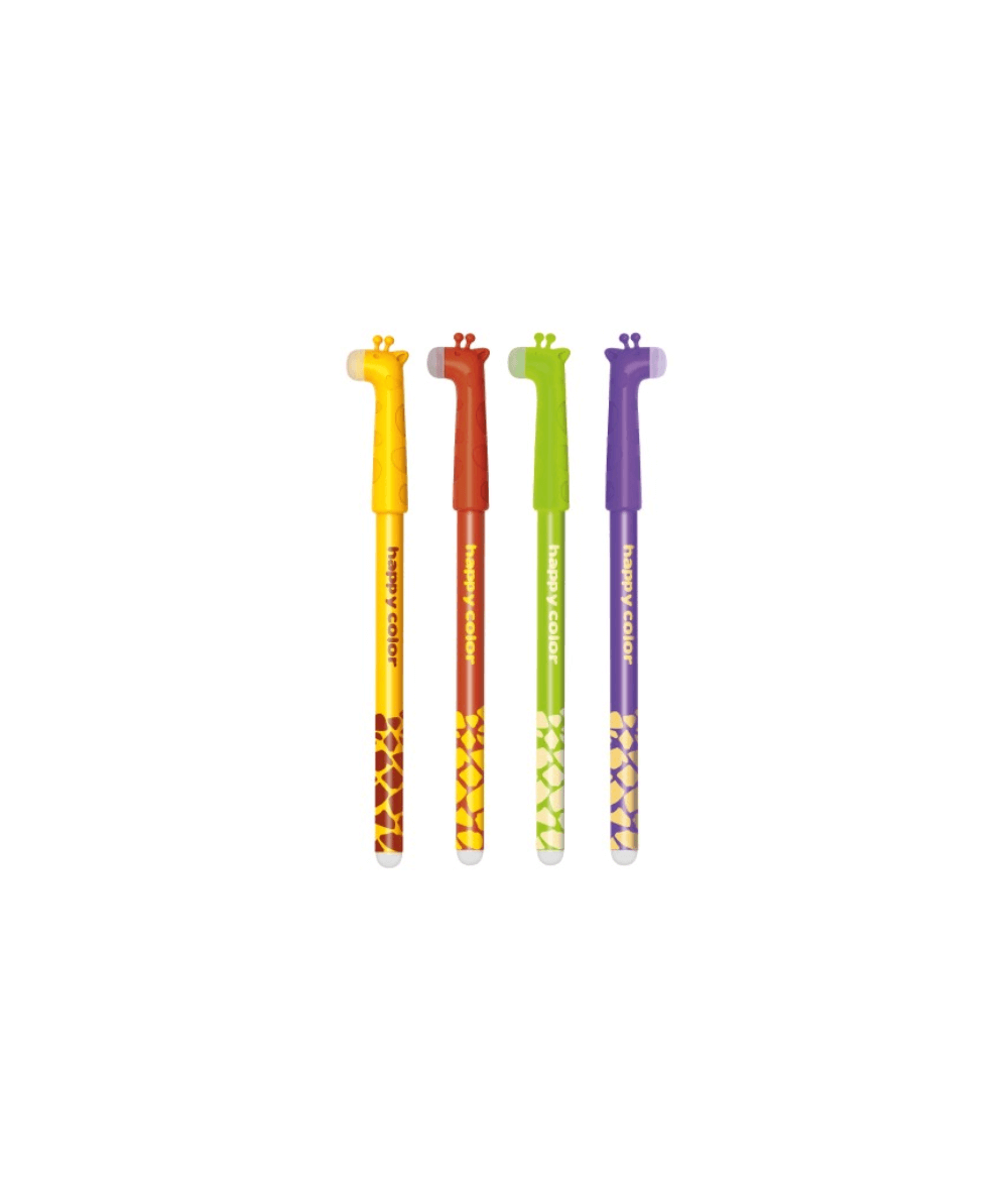 Długopis zmazywalny uszatki KOLOROWE ŻYRAFY M&G Happy Color