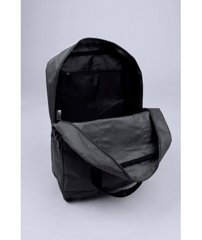 Plecak torba 2 w 1 Twin kwadratowy CZARNY DAISY miejski modny