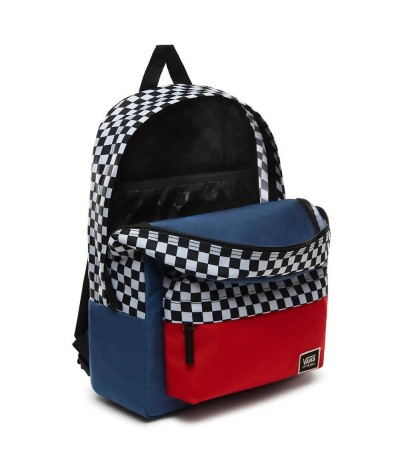 Plecak Vans BMX z szachownicą niebieski i czerwony dla chłopaka Realm