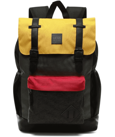 Plecak VANS miejski CROSSTOWN MANGO MOJITO żółty i oliwkowy z klapą