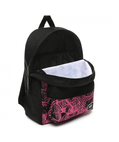 Plecak Vans Realm Classic dla dziewczyny modny różowy print