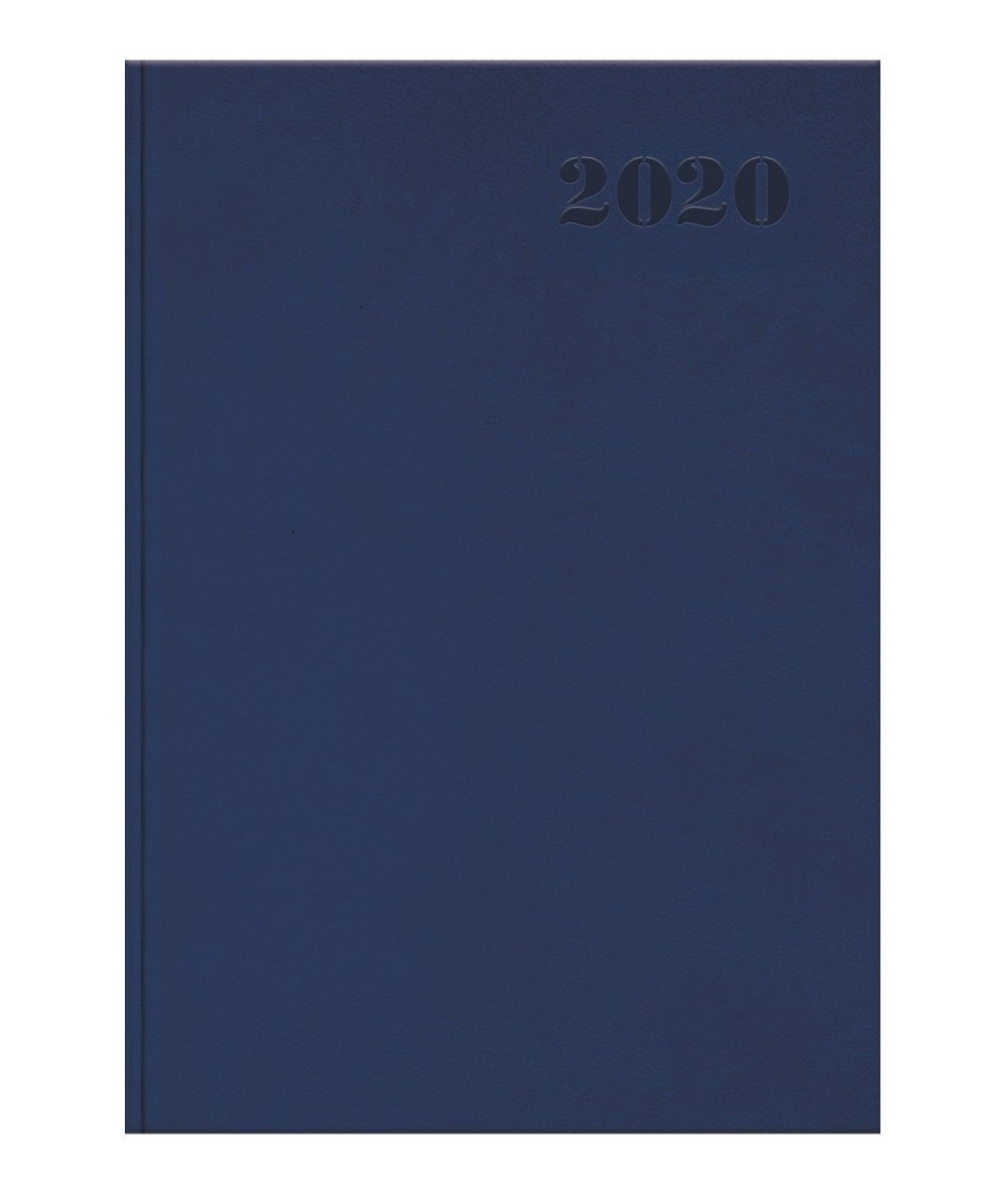 Kalendarz A4 2020 książkowy TWARDA OPRAWA eko skóra GRANATOWY