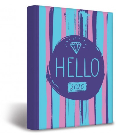Kalendarz 2020 książkowy damski BRULION A5 HELLO paski