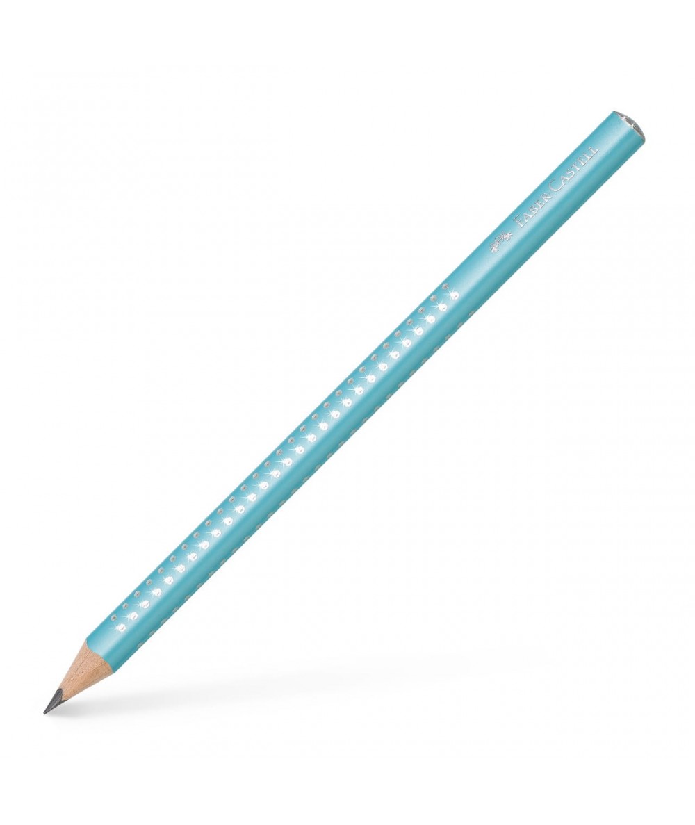 Ołówek Faber-Castell Jumbo gruby trójkątny niebieski z brokatem