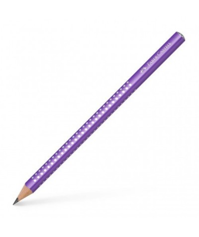 Ołówek Faber-Castell Jumbo do nauki pisania gruby fioletowy z brokatem
