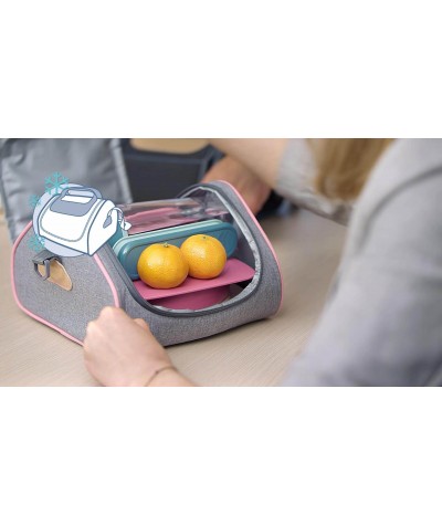 Torba termiczna lunchbox Maped Picnik Adult szaro-różowa damska