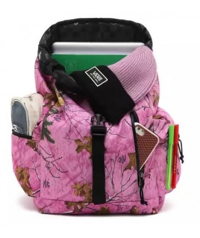 Duży plecak VANS Realtree Backpack Różowy w liscie jesienny