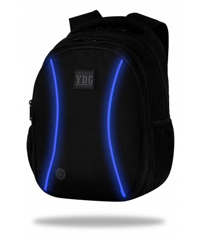 Plecak młodzieżowy świecący LED COOLPACK JOY czarny z niebieskim ledem