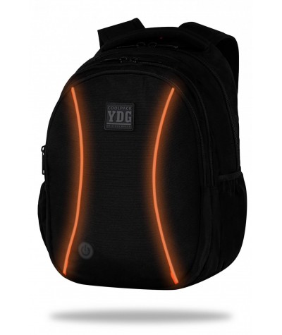 Plecak świecący szkolny LED JOY COOLPACK czarny z pomarańczowym ledem