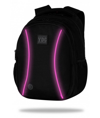 Młodzieżowy plecak świecący LED JOY L COOLPACK czarny z różowym ledem