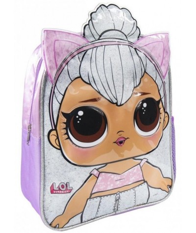 Plecak L.O.L Surprise dla dziecka z laleczką LOL brokatowy 31cm z uszami