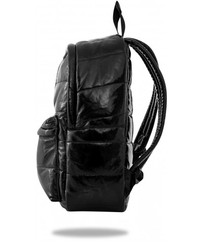 Pikowany plecak CZARNY CoolPack Ruby GLOSS BLACK błyszczący kompaktowy