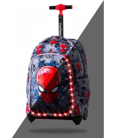 Świecący plecak na kółkach LED SPIDERMAN CoolPack CP DISNEY JACK dla chłopca 24L