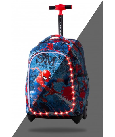 Świecący plecak na kółkach SPIDERMAN do szkoły CoolPack CP DISNEY JACK LED 24L