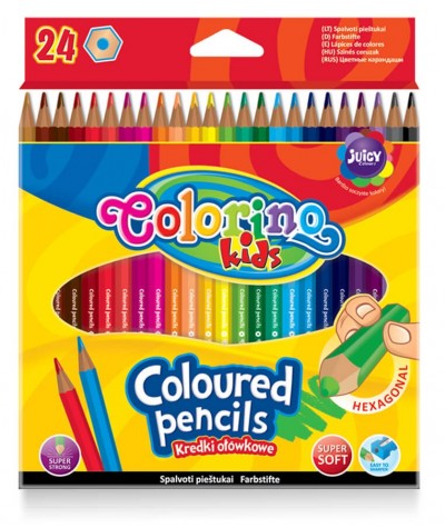 kredki ołówkowe colorino heksagonalne 24 kolory dla dzieci