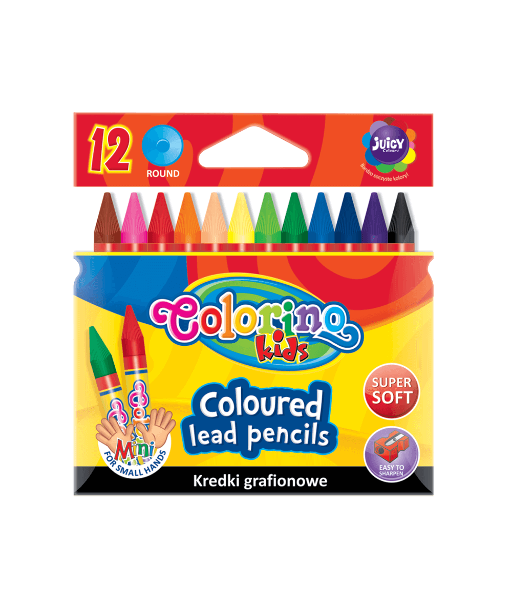 kredki grafionowe colorino 12 kolorów dla przedszkolaka