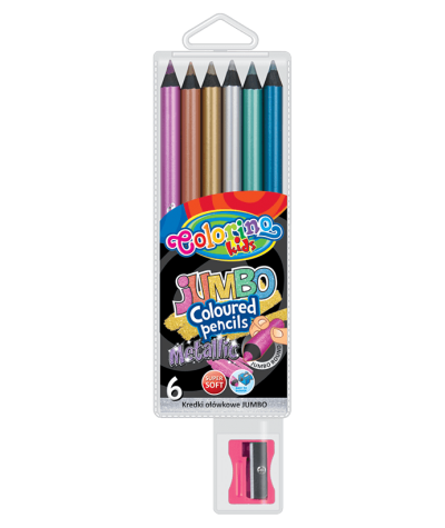 kredki ołówkowe okrągłe JUMBO 6 kolorów Colorino długie dla dzieci
