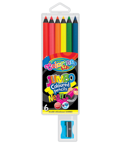 kredki ołówkowe neonowe okrągłe Colorino Kids JUMBO 6 kolorów