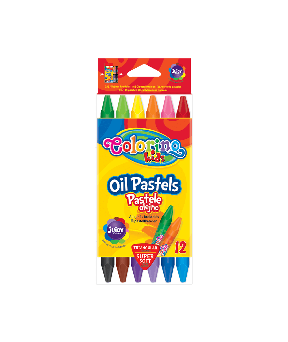 pastele olejne trójkątne Colorino kids 12 kolorów dla dzieci