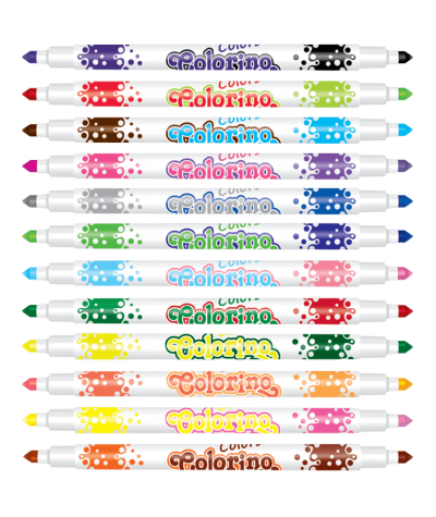 dwukolorowe flamastry 24 kolory 12 pisaków Colorino kids