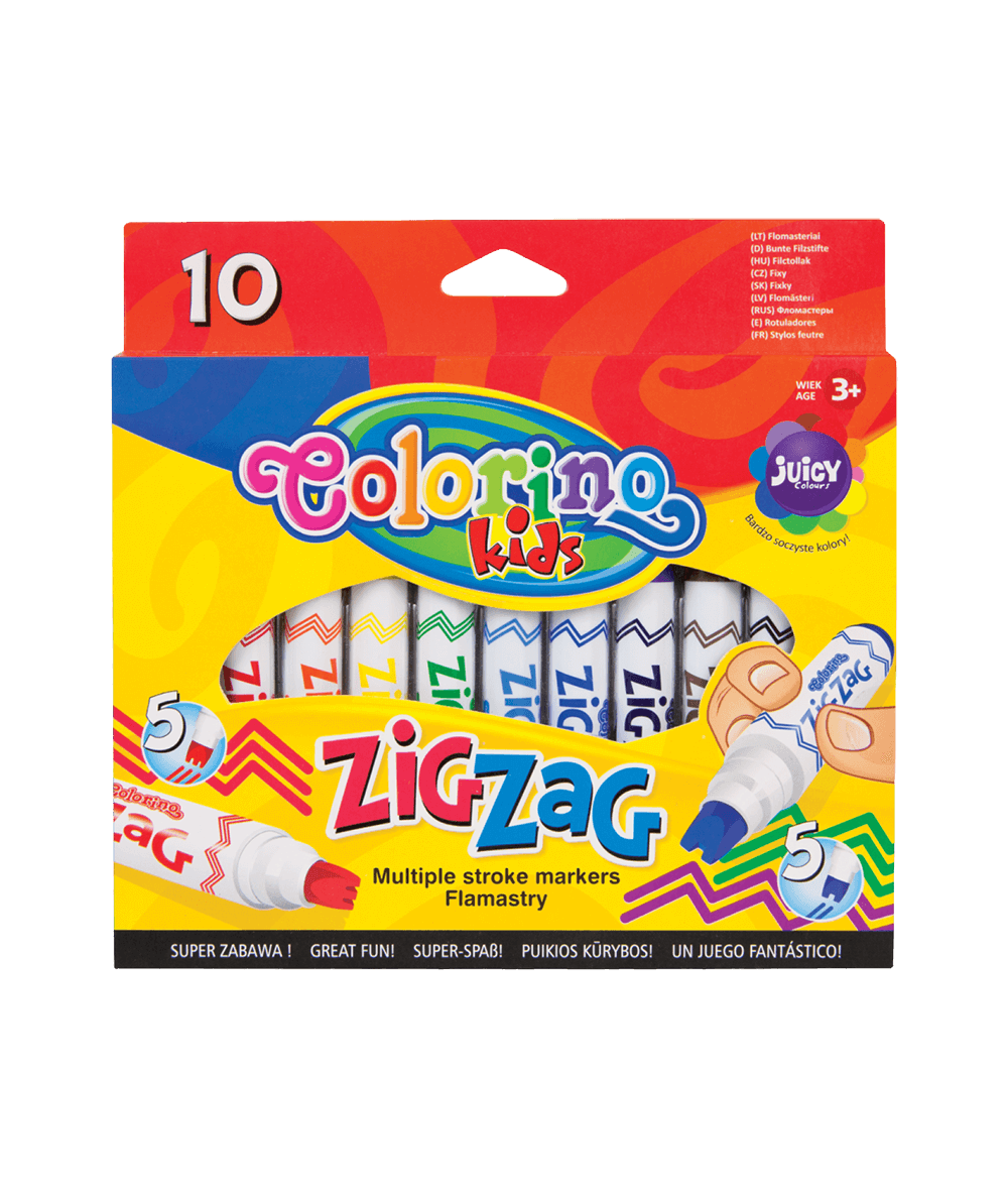 flamastry 10 kolorów zig zag do robienia szlaczków colorino
