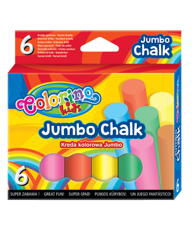 kreda JUMBO kolorowa 6 kolorów colorino kids duża dla dzieci