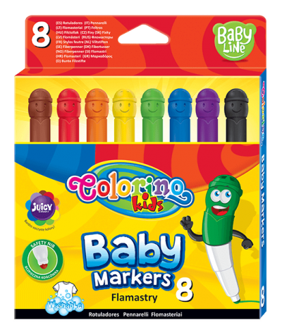 markery dla dzieci baby markers 8 kolorów colorino