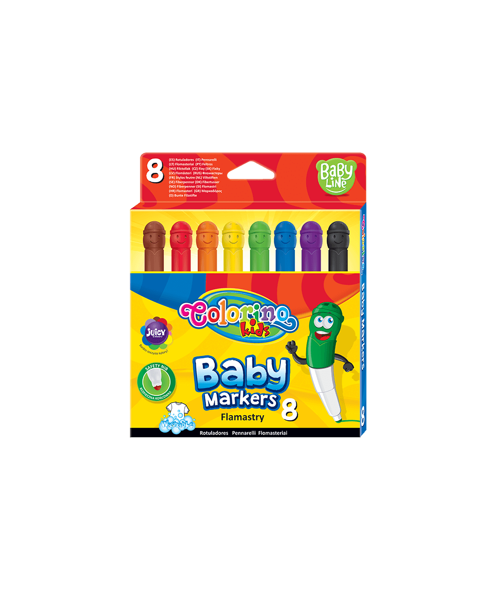 markery dla dzieci baby markers 8 kolorów colorino